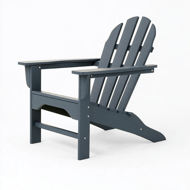 Adirondack Gartenstuhl 80 x 75 x 95 cm Holz dunkelgrau mit breiten Armlehnen