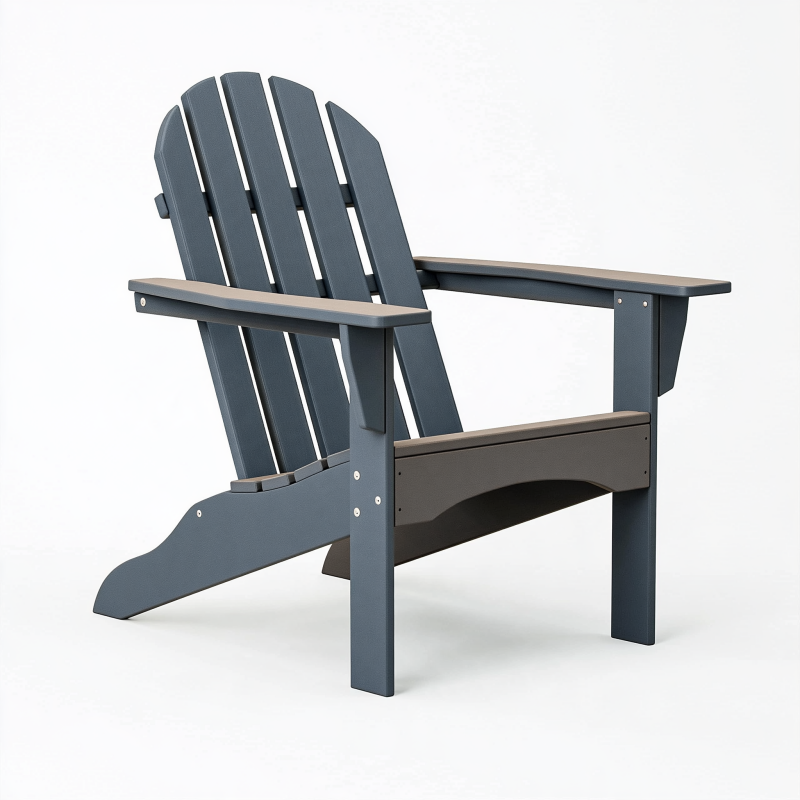 Adirondack Gartenstuhl 83 x 80 x 95 cm aus Kunststoff in Anthrazit mit breiten Armlehnen