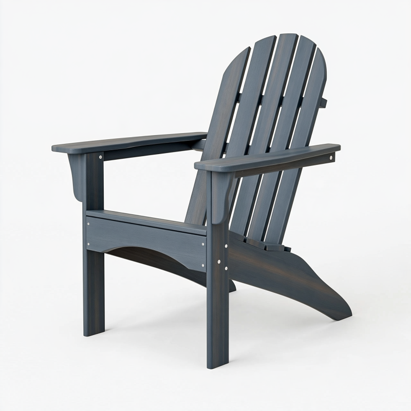 Adirondack Gartenstuhl 78 x 88 x 98 cm aus Kunststoff Anthrazit mit Armlehnen