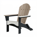 Gartenstuhl 79 x 83 x 92 cm aus Kunststoff in Taupe Schwarz Weiß - Adirondack Stil mit breiten Armlehnen