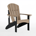 Adirondack-Gartenstuhl 80 x 76 x 98 cm Kunststoff Holzoptik Braun Schwarz mit Armlehnen