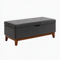 Sitzbank 120 x 45 x 50 cm Kunstleder Anthrazit mit Stauraum modern