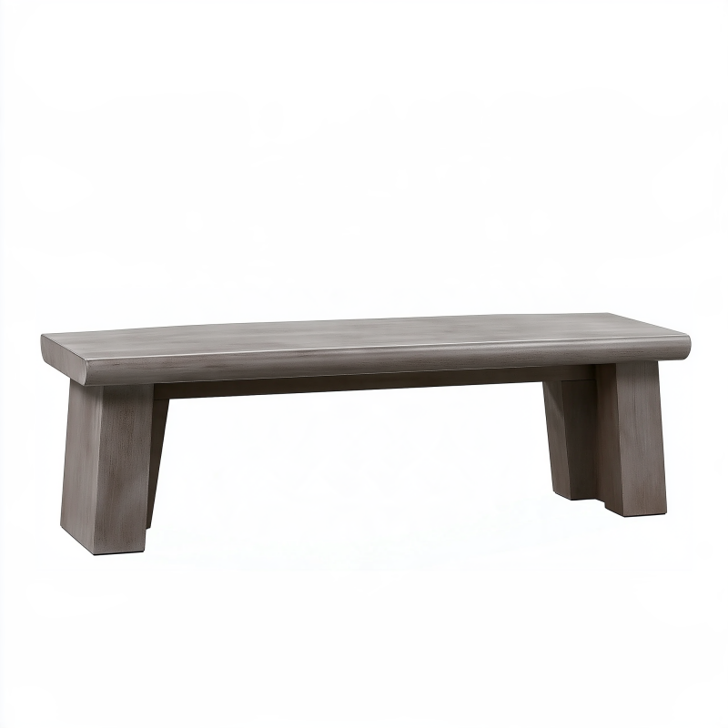 Sitzbank 150 x 40 x 45 cm aus Holz graubraun im rustikalen Stil