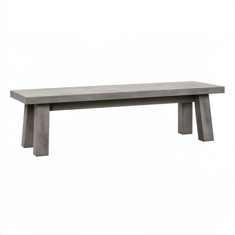 Sitzbank 180 cm Holz Grau - rustikaler Stil