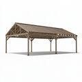 Holzcarport 600 x 500 x 300 cm naturbraun mit Satteldach für Außenbereich