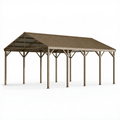 Holzcarport 600 x 500 cm Naturbraun mit Satteldach Freistehend