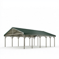 Metallcarport 600 x 600 x 300 cm Stahl Grün freistehender Wetterschutz