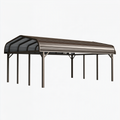 Carport 500 x 300 x 250 cm Stahl Braun mit gebogenem Polycarbonatdach