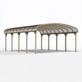Doppelcarport 600 x 600 cm aus Aluminium Beige mit Polycarbonatdach für Außenbereich