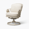 Drehsessel 78 x 82 x 102 cm mit Metallgestell in Creme klassischer Polstersessel